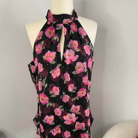 White House Black Market Tops - [NWT] White House Black Market Floral-Print Halter Blouse